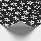白黒スノーフレーク模様のラッピング紙 ラッピングペーパー (角)