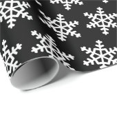 白黒スノーフレーク模様のラッピング紙 ラッピングペーパー (ロールコーナー)