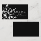白黒スノーフレーク結婚のウェブサイトカード エンクロージャーカード (正面/裏面)