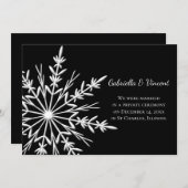 白黒スノーフレーク結婚/駆け落ち シーズンカード (正面/裏面)