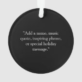 白黒スノーフレーク音楽ノートモノグラム オーナメント (裏面)