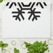 白黒スノーフレーク キッチンタオル (折り畳み)