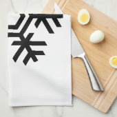 白黒スノーフレーク キッチンタオル (四つ折り)