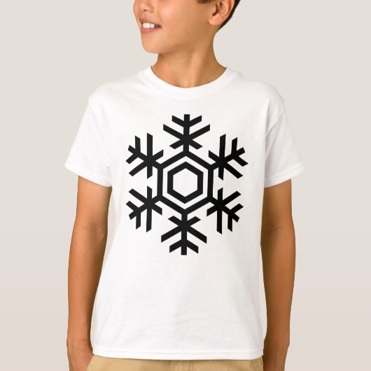 白黒スノーフレーク Tシャツ (正面)