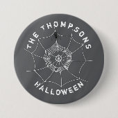 白黒スパイダーウェブハロウィンカスタム 缶バッジ (正面)
