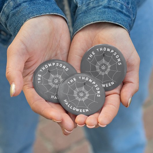 白黒スパイダーウェブハロウィンカスタム 缶バッジ