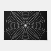 白黒スパイダーウェブハロウィンパターン ドアマット (正面)
