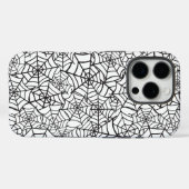 白黒スパイダーウェブハロウィンパターン Case-Mate iPhoneケース (裏面 (横))