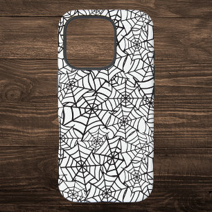 白黒スパイダーウェブハロウィンパターン iPhone 16 PROケース