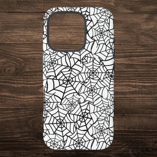 白黒スパイダーウェブハロウィンパターン Case-Mate iPhoneケース