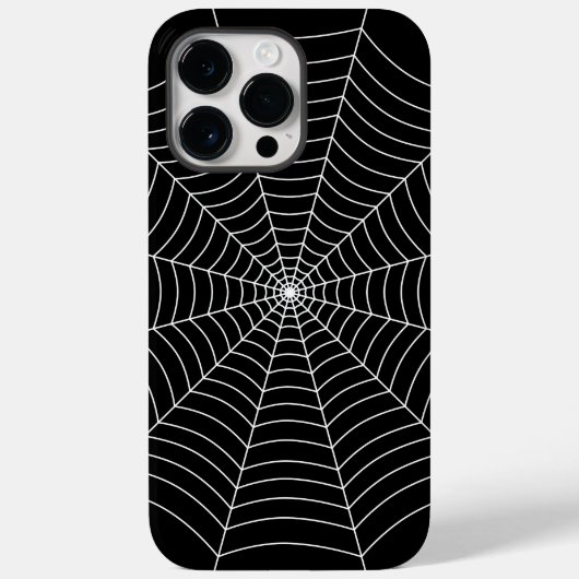 白黒スパイダーウェブハロウィンパターン Case-Mate iPhoneケース (裏面)