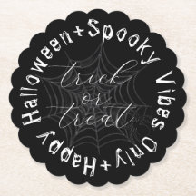 白黒スパイダーウェブモダンハッピーハローウィン