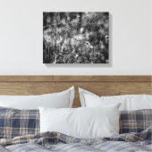 白黒スパイダーウェブ自然 キャンバスプリント (インサイチュ (寝室))