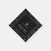 白黒スパイダーウェブLOVEハロウィン結婚ズ スタンダードカクテルナプキン (角)