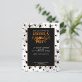 白黒スパイダーズくもの巣ハローウィンパーティ招待 ポストカード (スタンド正面)