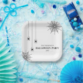 白黒スパイダーズ及びスパイダウシンプルブハロウィーン ペーパープレート (パーティー)