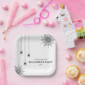 白黒スパイダーズ及びスパイダウシンプルブハロウィーン ペーパープレート (パーティー)