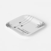 白黒スパイダーズ及びスパイダウシンプルブハロウィーン ペーパープレート (傾斜あり)