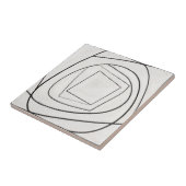 白黒スパイラルスクエア抽象画 タイル (側面)