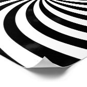 白黒スパイラル光学錯覚 ポスター (角)