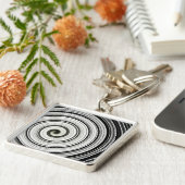 白黒スパイラル キーホルダー (側面)