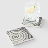 白黒スパイラル ストーンコースター (横)