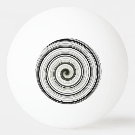白黒スパイラル 卓球ボール (正面)