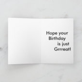 白黒スパニエル犬のバースデー・カード カード (内部)