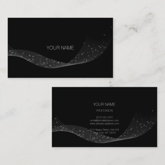 白黒スパークリーグリッターリボンイベントプランナー 名刺 (正面/裏面)