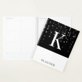 白黒スパークルグラムモノグラム プランナー手帳 (ディスプレー)