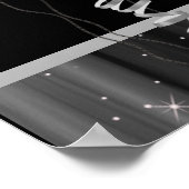 白黒スパークルスシャンパーニュパーティーバナー ポスター (角)