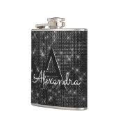 白黒スパークルモノグラム&イニシャル フラスク (左)
