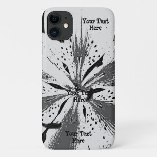 白黒スプラッシュ抽象芸術通りアートスタイル iPhone 11 ケース