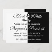 白黒スプリット半誕生日パーティーの招待 招待状 (正面/裏面)