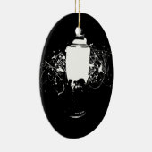 白黒スプレー式塗料は芸術をはね飛ばすことができます セラミックオーナメント (右)