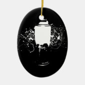 白黒スプレー式塗料は芸術をはね飛ばすことができます セラミックオーナメント (正面)