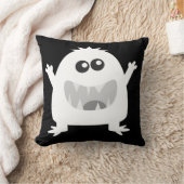 白黒スプロックのハッピーモンスターピロー クッション (ブランケット)