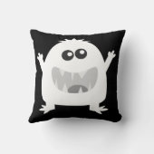 白黒スプロックのハッピーモンスターピロー クッション (裏面)