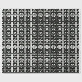 白黒スペインのなタイル ラッピングペーパー (フラット)