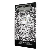 白黒スポットヒョウ印刷 ミニクリップボード (アングル2)