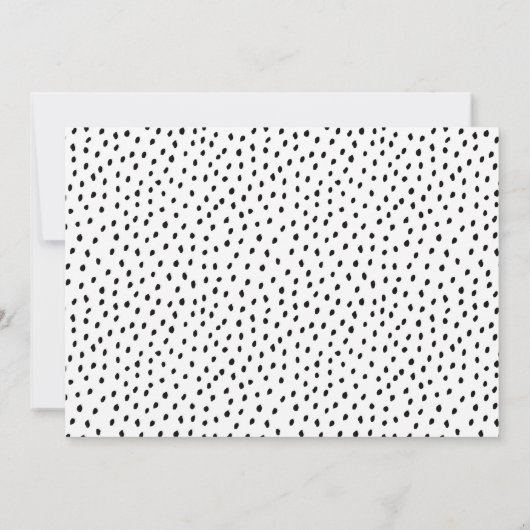 白黒スポットモダンウェディング日付を保存 セーブザデート (裏面)