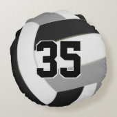 白黒スポーツチームのカラーバレーボール ラウンドクッション (裏面)