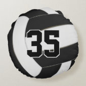 白黒スポーツチームのカラーバレーボール ラウンドクッション (裏面)