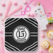 白黒スポーツテーマ紙プレート ペーパープレート (パーティー)