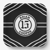 白黒スポーツテーマ紙プレート ペーパープレート (正面)