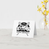 白黒スポーツハッピーバースデー カード (黄色い花)