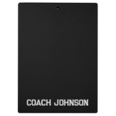 白黒スポーツブロック文字コーチ クリップボード (裏面)