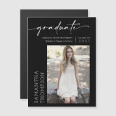 白黒スミニマルクリプト写真大学院磁石 (正面/裏面)