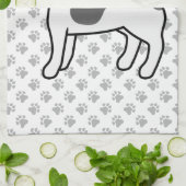 白黒スムースコートジャックラッセルテリアードッグ キッチンタオル (折り畳み)