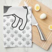 白黒スムースコートジャックラッセルテリアードッグ キッチンタオル (四つ折り)